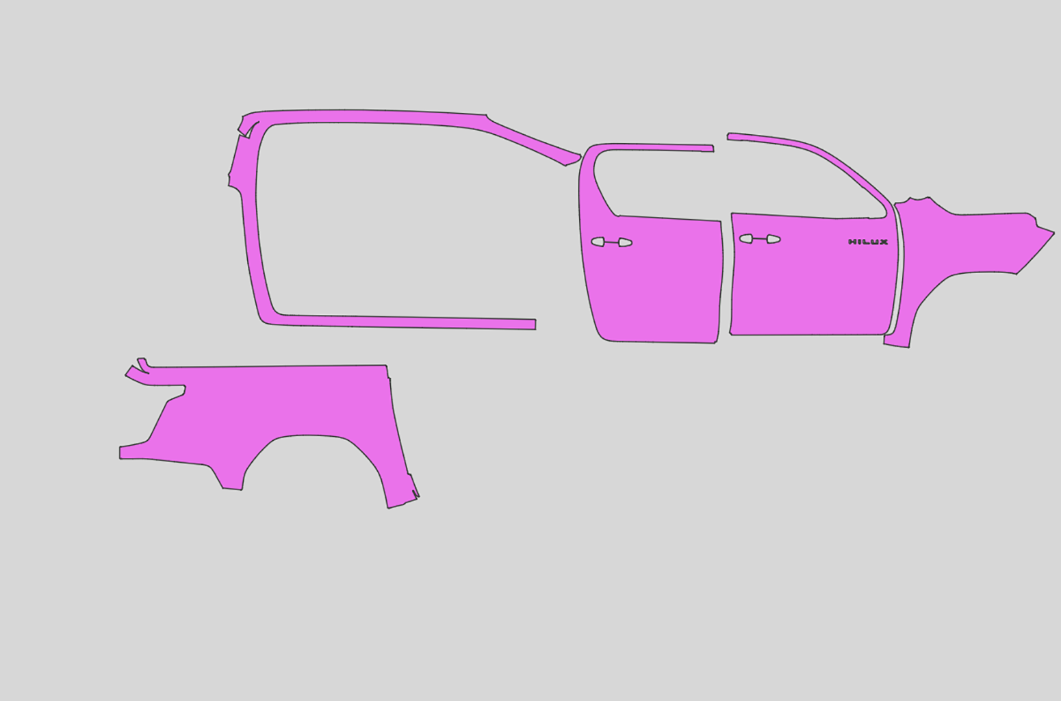 Toyota Hilux Base Model Exterior Precut