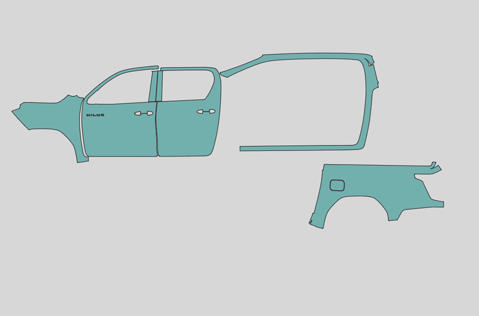 Toyota Hilux Base Model Exterior Precut