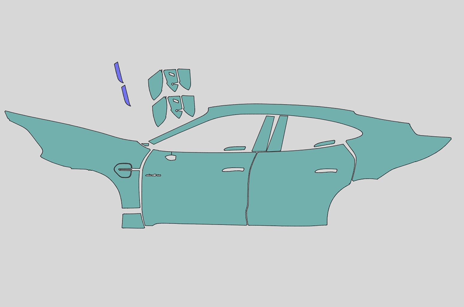 Porsche Taycan Sedan Exterior Precut