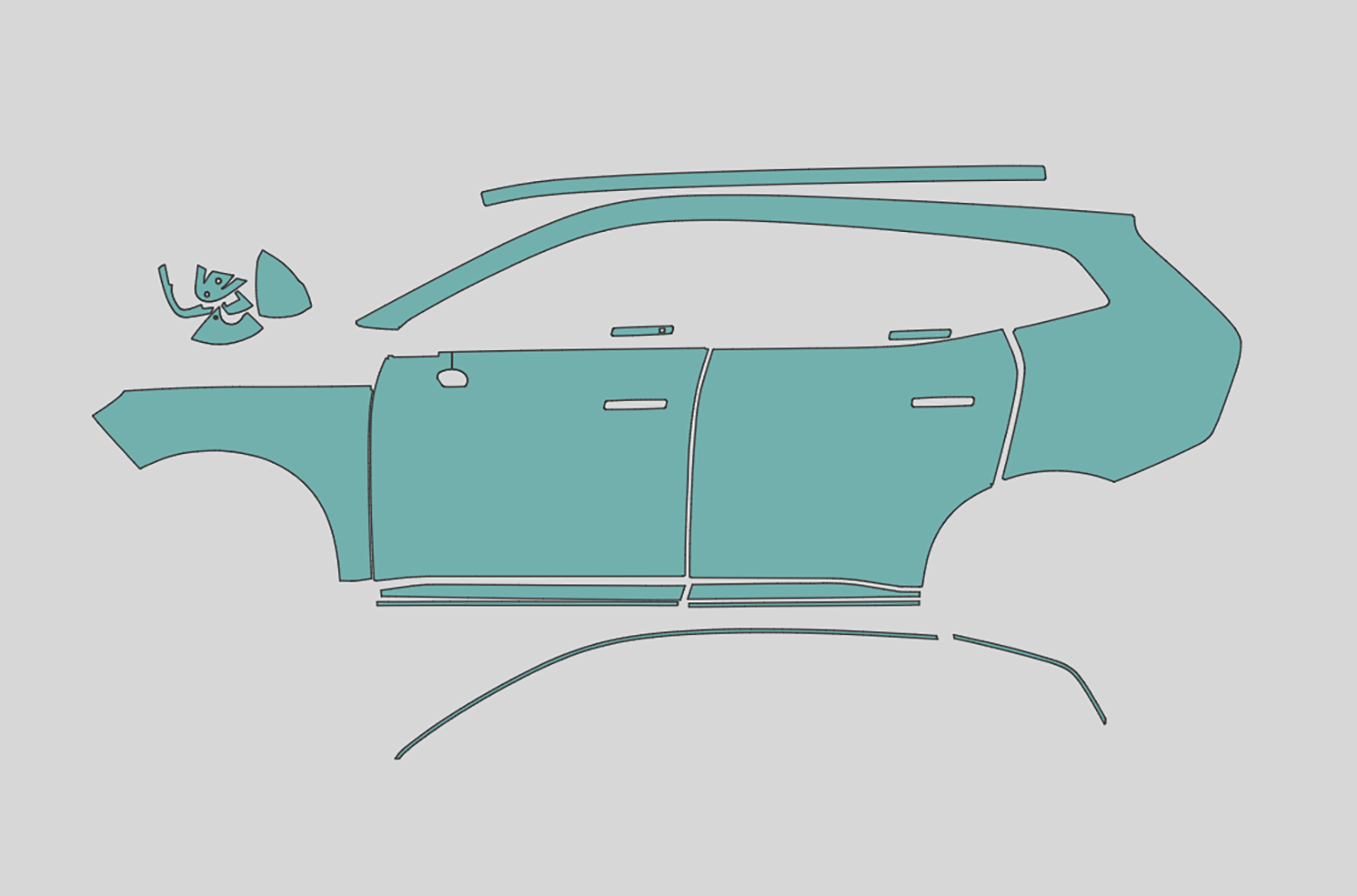 Volvo xc 70 plug in Hybrid Exterior Precut