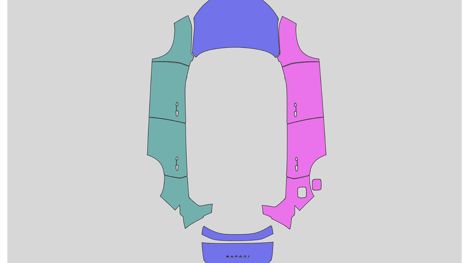 Tata Safari exterior precut PPF kit installation photos